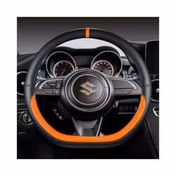 Microfiber Leather D Shape 38cm Car Steering Wheel Cover For Suzuki Swift - ORAGE