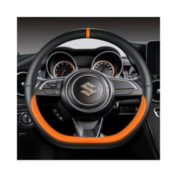 Microfiber Leather D Shape 38cm Car Steering Wheel Cover For Suzuki Swift - ORAGE