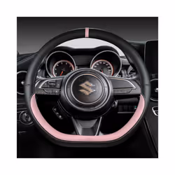 Microfiber Leather D Shape 38cm Car Steering Wheel Cover For Suzuki Swift - PINK