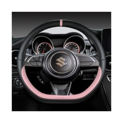 Microfiber Leather D Shape 38cm Car Steering Wheel Cover For Suzuki Swift - PINK