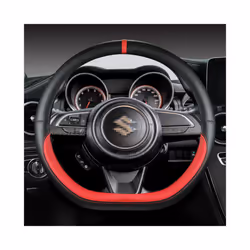 Microfiber Leather D Shape 38cm Car Steering Wheel Cover For Suzuki Swift - PINK