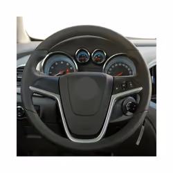 DIY Black Hige Soft Artificial Leather Car Steering Wheel Cover for Opel - Blue Thread