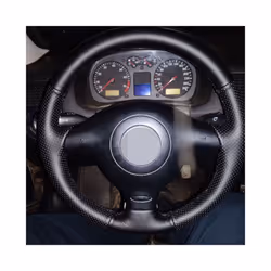DIY Soft Artificial Leather Steering Wheel Cover for Volkswagen VW Passat - Blue Thread
