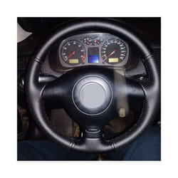 DIY Soft Artificial Leather Steering Wheel Cover for Volkswagen VW Passat - Blue Thread