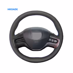 Customize DIY Micro Fiber Leather Car Steering Wheel Cover For Honda Civic - Black Thread