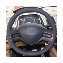 Customize DIY Micro Fiber Leather Car Steering Wheel Cover For Honda Civic - Orange Thread