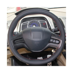 Customize DIY Micro Fiber Leather Car Steering Wheel Cover For Honda Civic - White Thread