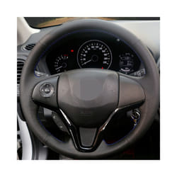 Customize DIY Micro Fiber Leather Car Steering Wheel Cover For Honda Fit - Gray Thread