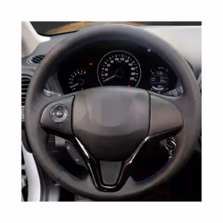 Customize DIY Micro Fiber Leather Car Steering Wheel Cover For Honda Fit - Orange Thread