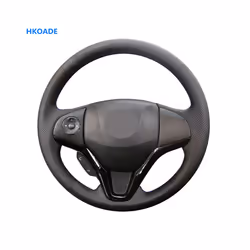 Customize DIY Micro Fiber Leather Car Steering Wheel Cover For Honda Fit - Orange Thread