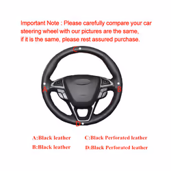 DIY Steering Wheel Cover Black Artificial Leather Car Steering Wheel Cover - Blue Thread