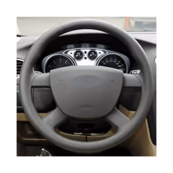 Artificia Leather Hand-stitched Black Car Steering Wheel Cover for Ford - Black Thread