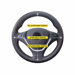 DIY Black Soft Artificial Leather Car Steering Wheel Cover For Mazda CX-5 - Yellow Thread
