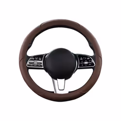Motocovers Car Anti-Slip Leather Steering wheel Cover Universal car - coffee
