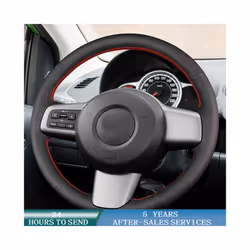 Car Steering Wheel Cover Non-Slip Original Steering Wheel Braid Car Accessories - Red Thread