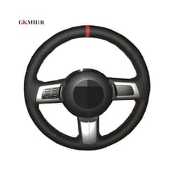 Car Steering Wheel Cover Artificial Leather For Mazda MX-5 Miata 2009 - White Thread