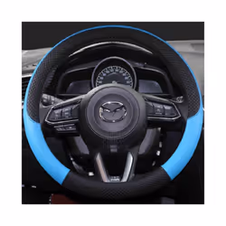 PU Leather Car Steering Wheel Cover for CX-3 CX-4 CX-5 CX-7 CX-9 Mazda - Blue