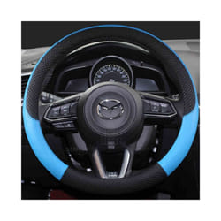 PU Leather Car Steering Wheel Cover for CX-3 CX-4 CX-5 CX-7 CX-9 Mazda - Blue