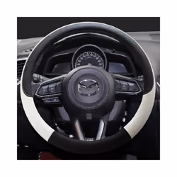 PU Leather Car Steering Wheel Cover for CX-3 CX-4 CX-5 CX-7 CX-9 Mazda - White
