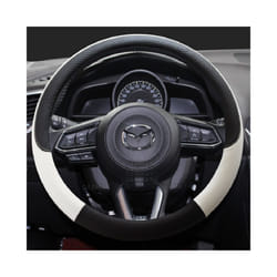 PU Leather Car Steering Wheel Cover for CX-3 CX-4 CX-5 CX-7 CX-9 Mazda - White