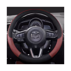 PU Leather Car Steering Wheel Cover for CX-3 CX-4 CX-5 CX-7 CX-9 Mazda - Wine Red
