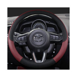 PU Leather Car Steering Wheel Cover for CX-3 CX-4 CX-5 CX-7 CX-9 Mazda - Wine Red