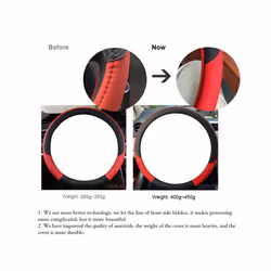 PU Leather Car Steering Wheel Cover for CX-3 CX-4 CX-5 CX-7 CX-9 Mazda - Wine Red