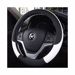 Leather Universal Car Steering-wheel Cover 37CM-38CM Car-styling Sport - Black