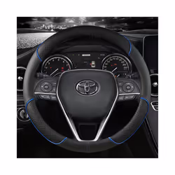 Car Steering Wheel Cover Leather 38cm For Toyota Corolla Fortuner Sequoia - Blue