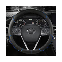 Car Steering Wheel Cover Leather 38cm For Toyota Corolla Fortuner Sequoia - Blue