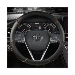 Car Steering Wheel Cover Leather 38cm For Toyota Corolla Fortuner Sequoia - Coffee
