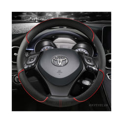 Microfiber Leather Sport Car Steering Wheel Cover For Toyota CHR C-HR - RED