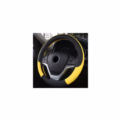 Leather Universal Car Steering-wheel Cover 37CM-38CM Car-styling Sport - Yellow