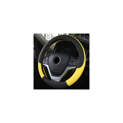 Leather Universal Car Steering-wheel Cover 37CM-38CM Car-styling Sport - Yellow