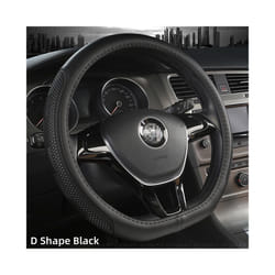 D Shape Car Steering Wheel Cover PU Leather For Nissan Qashqai J11 Nissan - D shape-Black