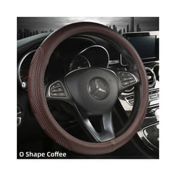 D Shape Car Steering Wheel Cover PU Leather For Nissan Qashqai J11 Nissan - O shape-Coffee