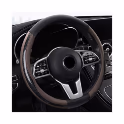Carbon Fiber Leather Sport O/D Shape Car Steering Wheel Cover steering - 4