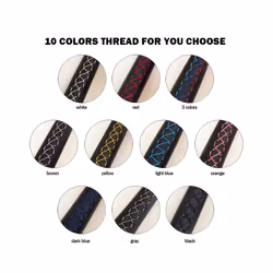 Black Artificial Leather Hand-stitched Car Steering Wheel Cover for Ford - Black thread