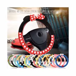 Car Styling Bow kitty Car Steering Wheel Cover 38cm Cartoon Universal - A