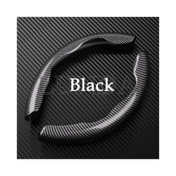 1Pair Car Steering Wheel Cover 38cm Carbon Fiber Steering Wheel Booster - Black
