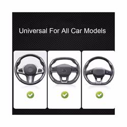 1Pair Car Steering Wheel Cover 38cm Carbon Fiber Steering Wheel Booster - Black for Mazda