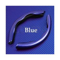 1Pair Car Steering Wheel Cover 38cm Carbon Fiber Steering Wheel Booster - Blue