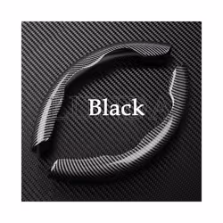 1Pair Car Steering Wheel Cover 38cm Anti Slip Carbon Fiber Steering Wheel - Black