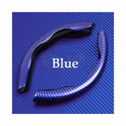 1Pair Car Steering Wheel Cover 38cm Anti Slip Carbon Fiber Steering Wheel - Blue