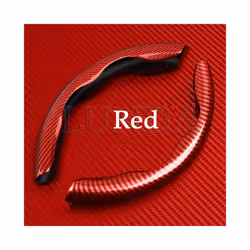 1Pair Car Steering Wheel Cover 38cm Anti Slip Carbon Fiber Steering Wheel - Red