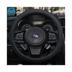 Leather Car Steering Wheel Cover Anti-slip for Subaru Forester Legacy - Black
