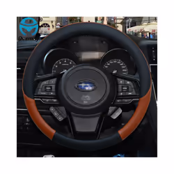 Leather Car Steering Wheel Cover Anti-slip for Subaru Forester Legacy - Brown