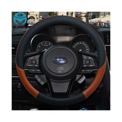 Leather Car Steering Wheel Cover Anti-slip for Subaru Forester Legacy - Brown