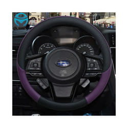 Leather Car Steering Wheel Cover Anti-slip for Subaru Forester Legacy - Purple