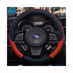 Leather Car Steering Wheel Cover Anti-slip for Subaru Forester Legacy - Red